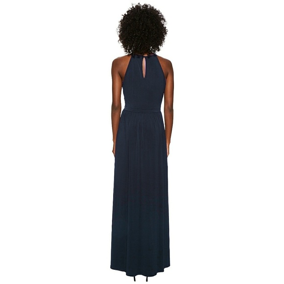 New! MICHAEL KORS Side-slit Jersey Maxi Dress Blue - Picture 4 of 8